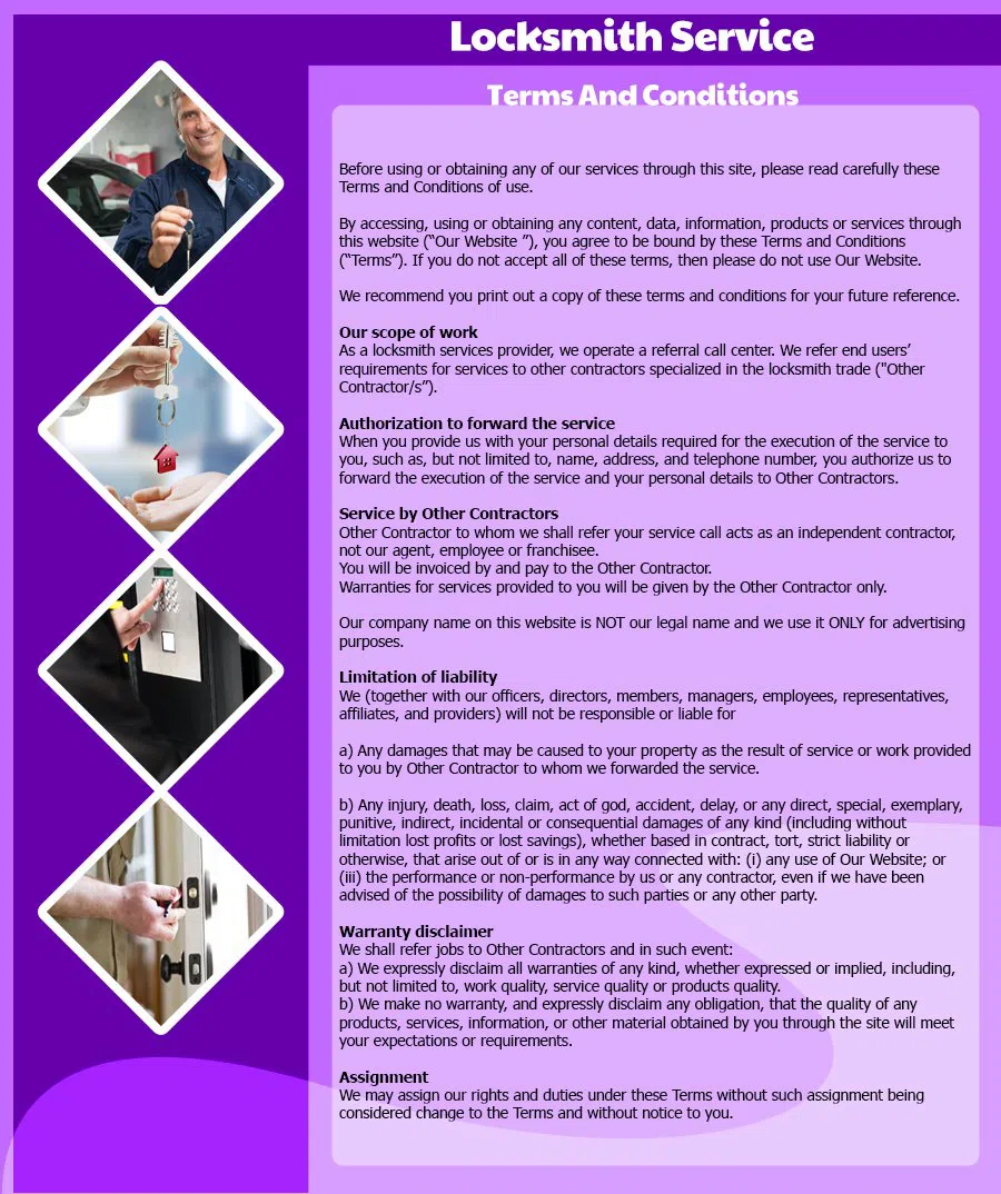 Benbrook TX Locksmith Store Benbrook, TX 817-997-4312 - terms